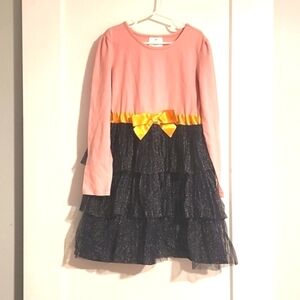 Hanna Andersson Hirls pink tulle layered dress size 8 US